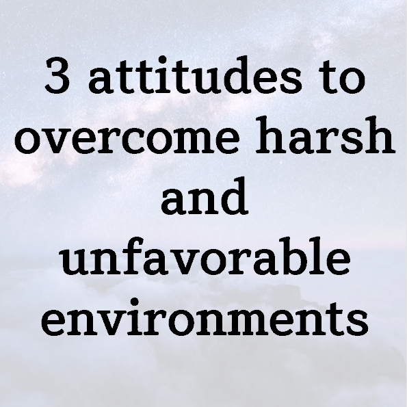 3 attitudes to overcome harsh and unfavorable environments